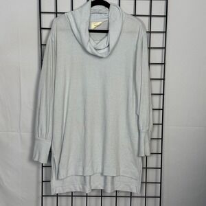 Anthropologie Maeve Tunic Top Women Medium Light Blue Cowl Neck Oversized Casual
